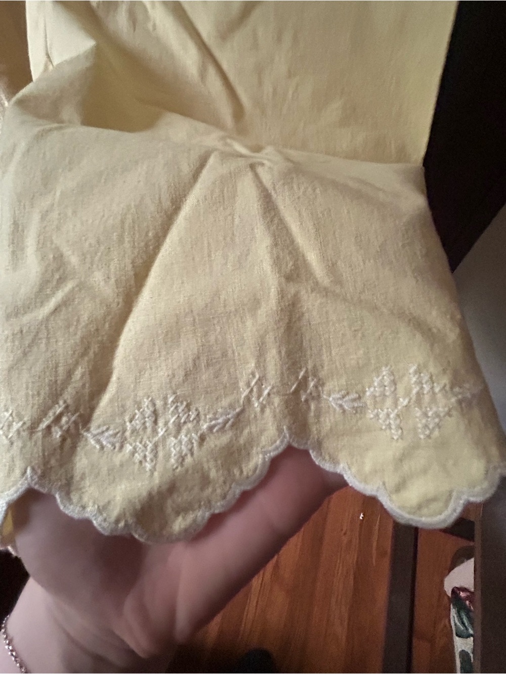 Maeve Colette Lace Trim Pale Yellow Size 28 Embroidered Hem & Pockets NWOT - Picture 7 of 10